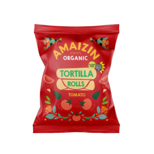 Tomato Flavour Organic Tortilla Rolls, 100g