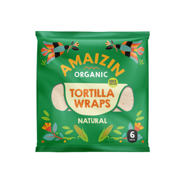 Organic Tortilla Wraps - Natural, Pack of 6