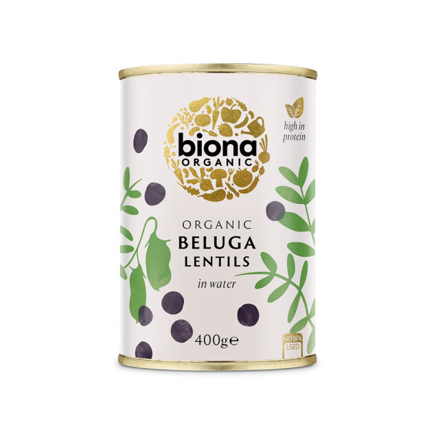 Organic Black Beluga Lentils 400g Canned