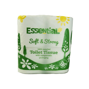 Essential Soft & Strong 100% Recycled Toilet Tissue 4 Rolls