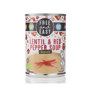 Free and Easy Organic Lentil and Red Pepper Soup