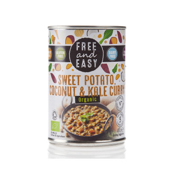 Free and Easy Organic Sweet Potato, Coconut and Kale Curry