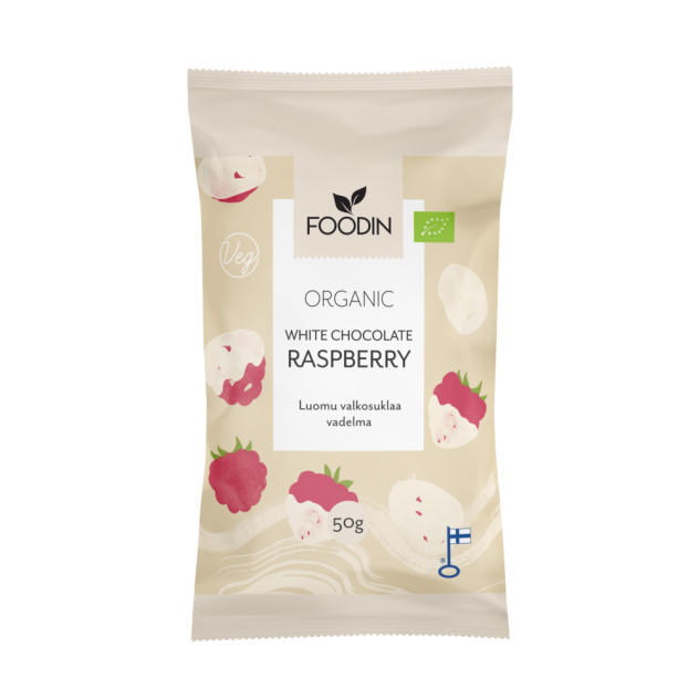 Organic White Chocolate Raspberry, 50g