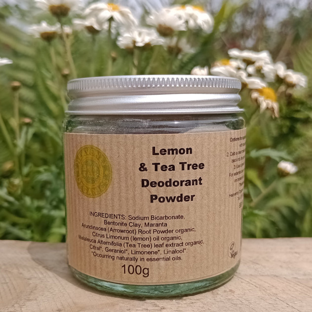 Heavenly Organics Lemon & Tea Tree Deodorant Powder 100g