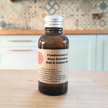 Organic Frankincense & Rose Geranium Nail & Cuticle Oil, 30ml