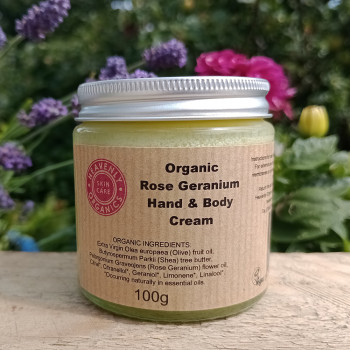 Heavenly Organics Rose Geranium Hand & Body Cream 100g