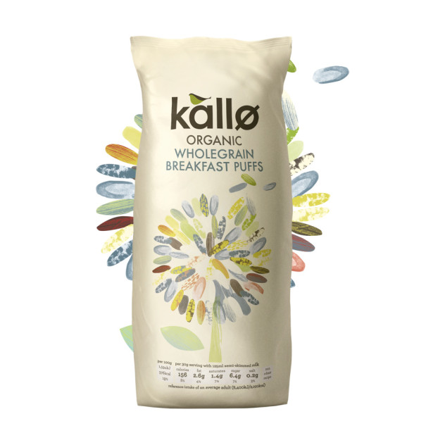 Organic Wholegrain Breakfast Puffed Cereal, 225g 