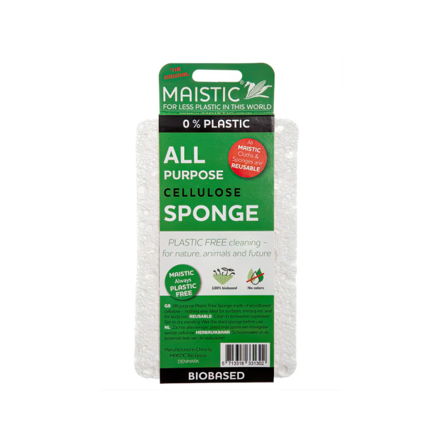 Maistic 0% Plastic All Purpose Cellulose White Sponge