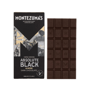 Montezuma's Absolute Black Almond. Dark Chocolate 100% Cocoa