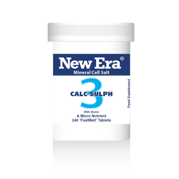 New Era single cell salt number 3 CALC. SULPH, Calcium Sulphate.