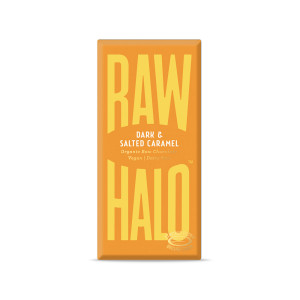 Raw Halo Dark & Salted Caramel Raw Chocolate Bar, Organic & Vegan