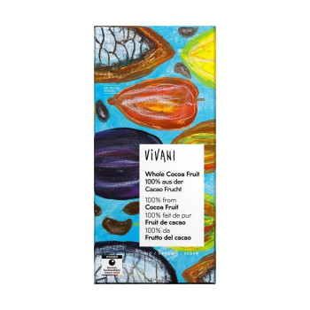 100% Whole Cooca Fruit Chocolate Bar, 80g